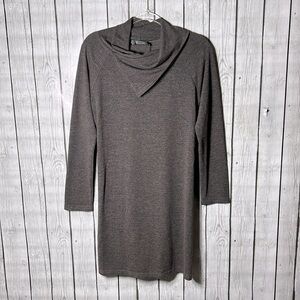 Neesha  Cowl Neck heatherd brown long sleeve dress size Medium